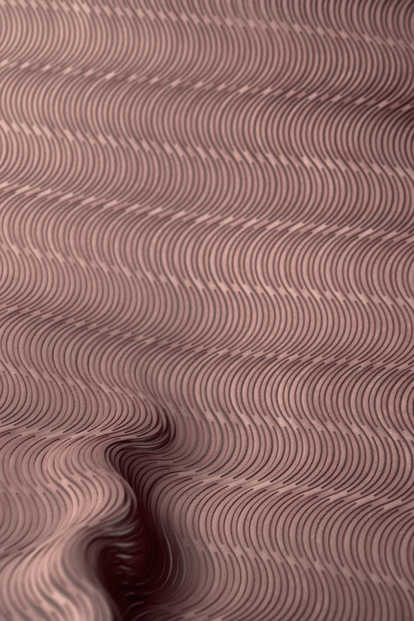 Waves - Laser cut Pattern, Leandra Eibl, Miura Ori Variation